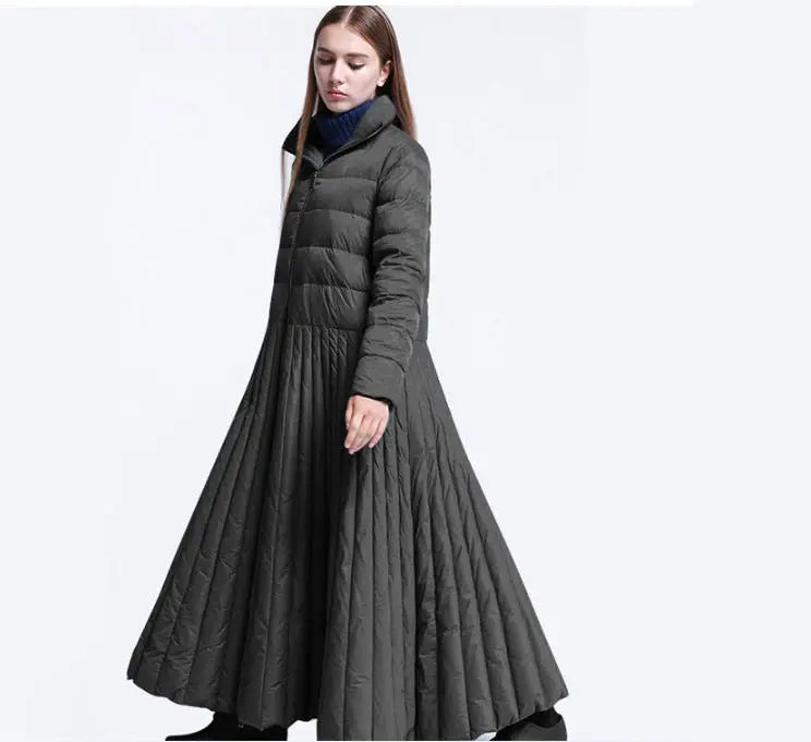 Autumn and Winter Skirt Style Extended Down Women's Coat Blue Large Casual Women's Wear eprolo