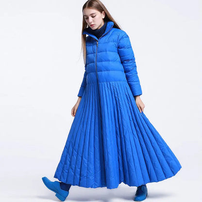 Autumn and Winter Skirt Style Extended Down Women's Coat Blue Large Casual Women's Wear eprolo