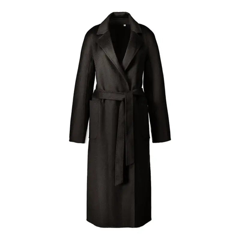 Water ripple double-sided cashmere coat high-end bathrobe wool coat windbreaker for women eprolo