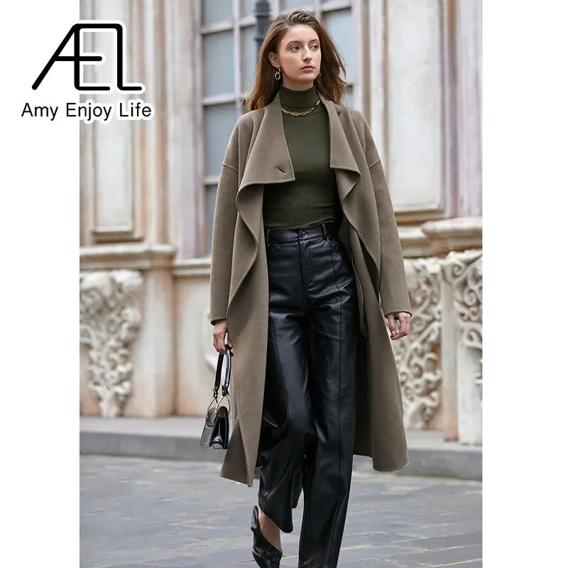 French White Double-Sided Suiting Slim Waist Woolen Coat Winter Premium Woolen Coat eprolo