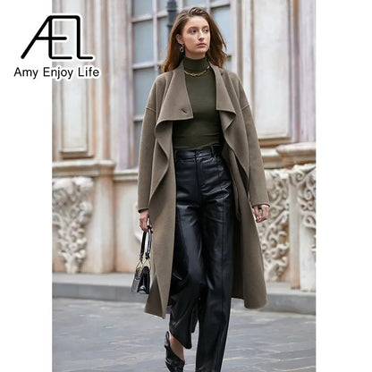 French White Double-Sided Suiting Slim Waist Woolen Coat Winter Premium Woolen Coat eprolo