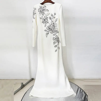 Embroidered and Beaded Long Dress eprolo