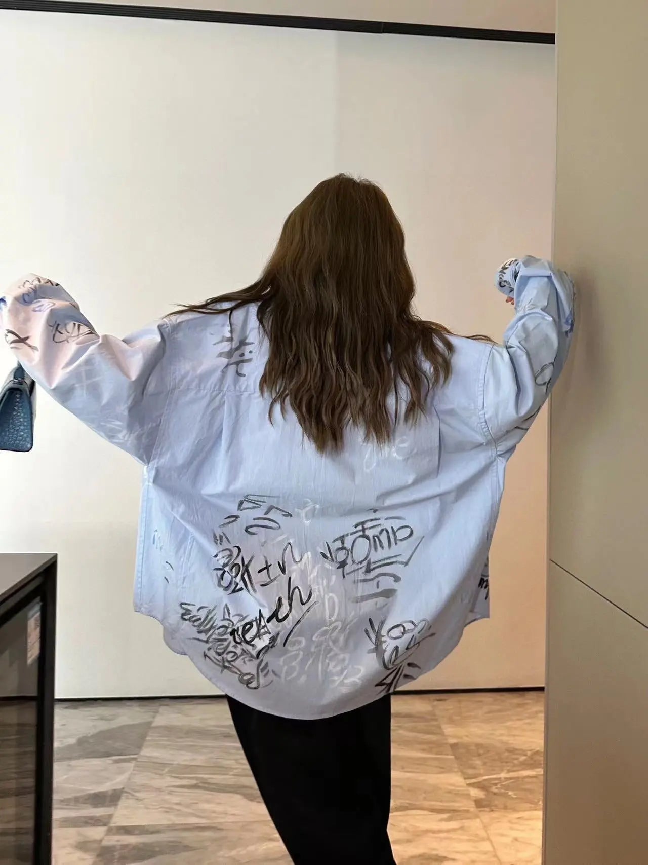 Casual Printing Blouses For Women Lapel Long Sleeve Patchwork Single Breasted Chic Loose Shirt Female Fashion eprolo