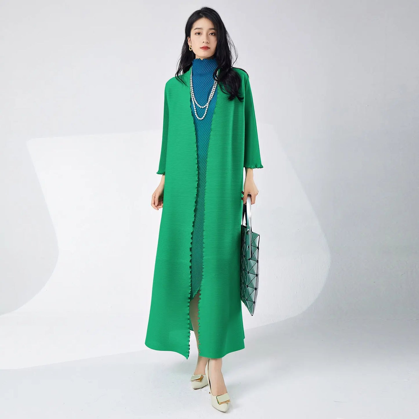 Fashion suit women's gradient color irregular dress loose and thin cardigan long jacket spring and summer eprolo