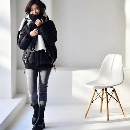 Korean Fashion Grid Wool Blended Long Section Comfortable Warm Scarf Big Shawl eprolo