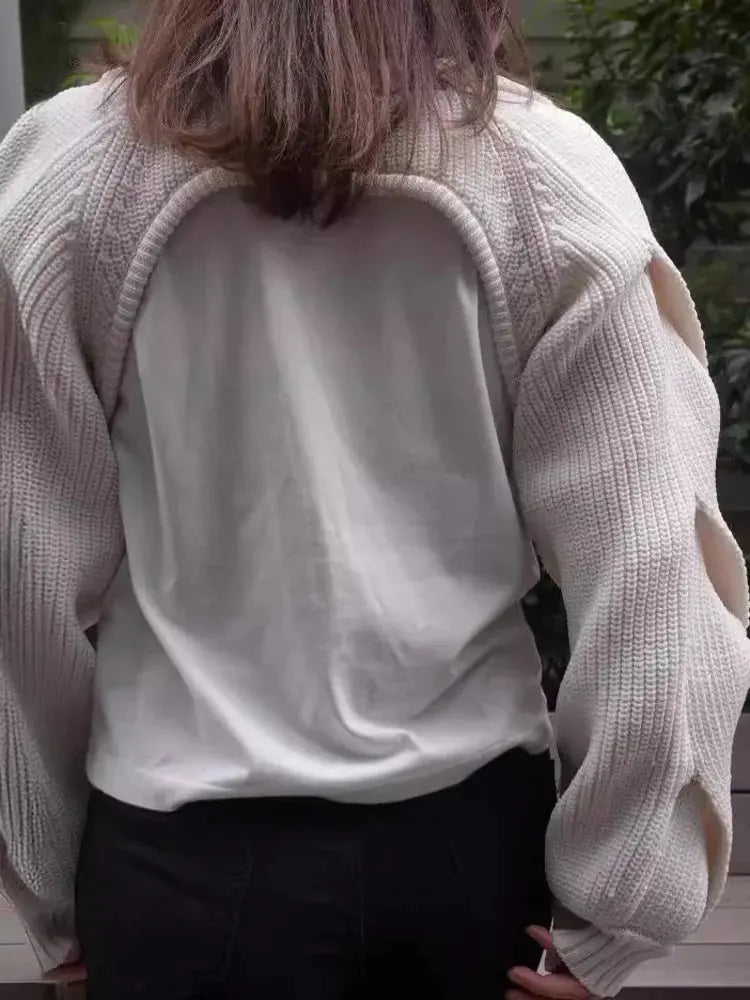 Lazy pullover design simple sweater hollowed out knit sweater eprolo