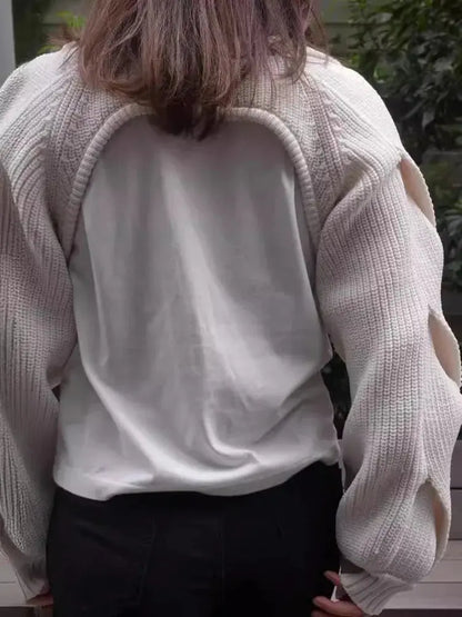 Lazy pullover design simple sweater hollowed out knit sweater eprolo