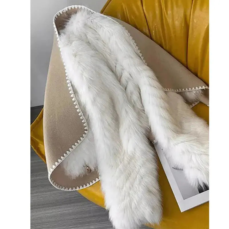 Fur Car Stripe Fur Coat For Women's Winter Lapel High-End Short Double-Sided Woolen Fashion Cardigan Thick Top Short eprolo