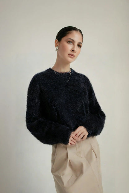 Trendy High Quality Lambswool Knitting Solid Color Sweaters Women Casual Loose Pullover Female Fashion eprolo