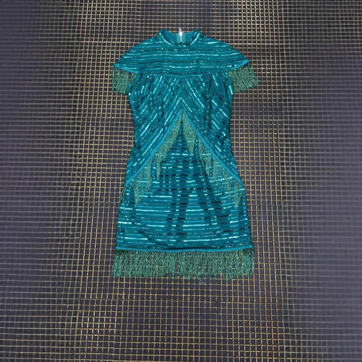 Vintage Sequin Fringe Dress - Beaded Fringe Cocktail Dress for Party eprolo