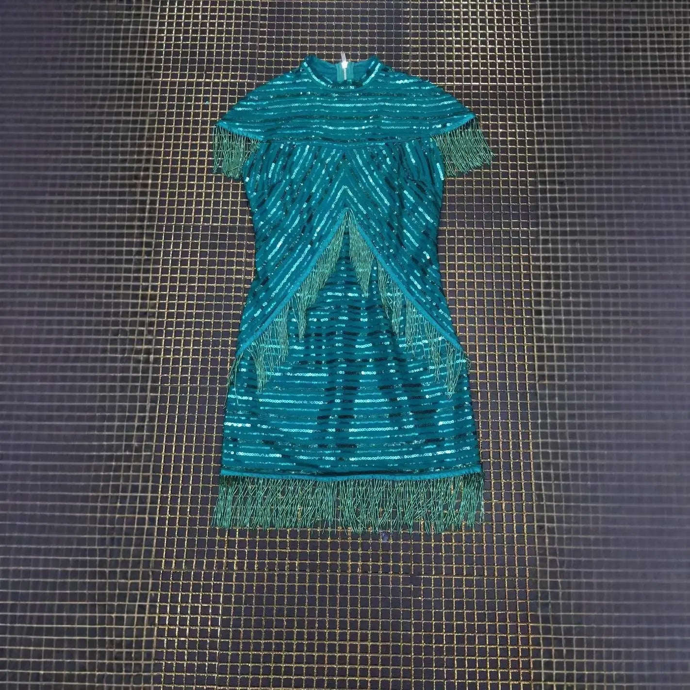 Vintage Sequin Fringe Dress - Beaded Fringe Cocktail Dress for Party eprolo