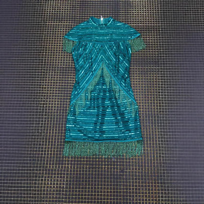Vintage Sequin Fringe Dress - Beaded Fringe Cocktail Dress for Party eprolo