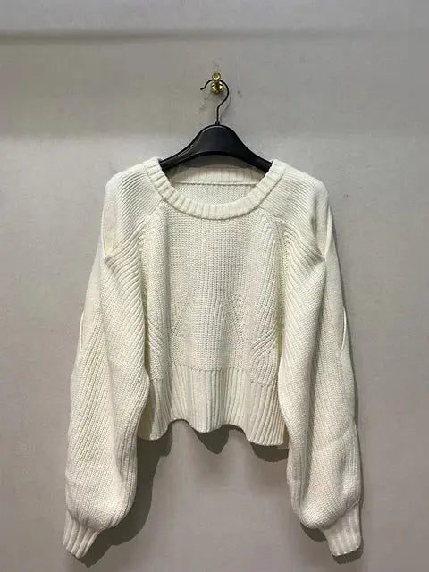 Lazy pullover design simple sweater hollowed out knit sweater eprolo