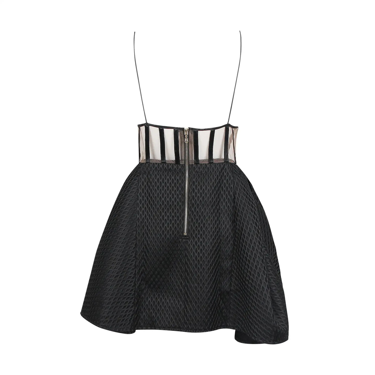 Summer Fashion Sexy Suspenders Mesh See-Through Pleated Backless Tutu Skirt Stunning Commuter High Waist Dress eprolo