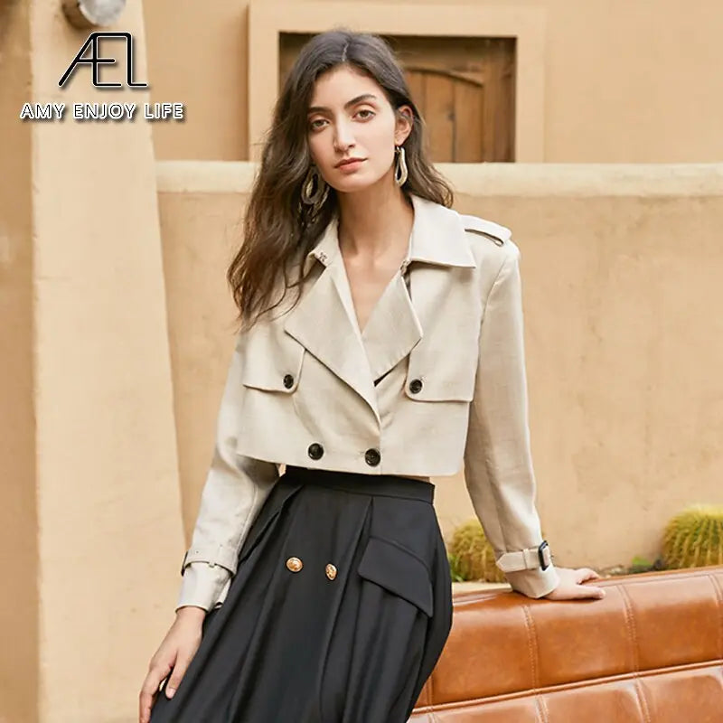 British Style Short Section Small Suit Jacket Female Spring Suit Design Sense High Waist eprolo