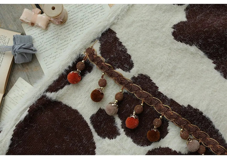 Vintage Cow Shawl Models Warm Woolen Straight Fall And Winter Dresses eprolo