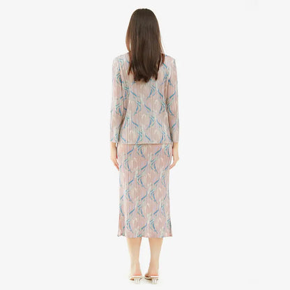 Spring and summer new Korean version of the small fragrance style fashion casual printing suit slim top skirt jacket female trend eprolo