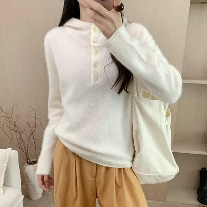 Hooded Pullover Sweater for Women, Lazy Style High-Grade Fleece Knitted Top with Cashmere eprolo