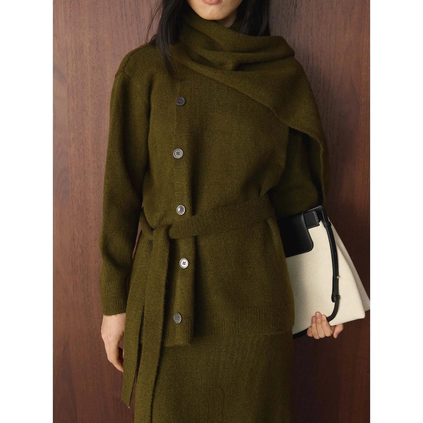 Retro Loose Knit Cardigan + Skirt Two-Piece Set Comfortable Fashion Women's Outfit eprolo