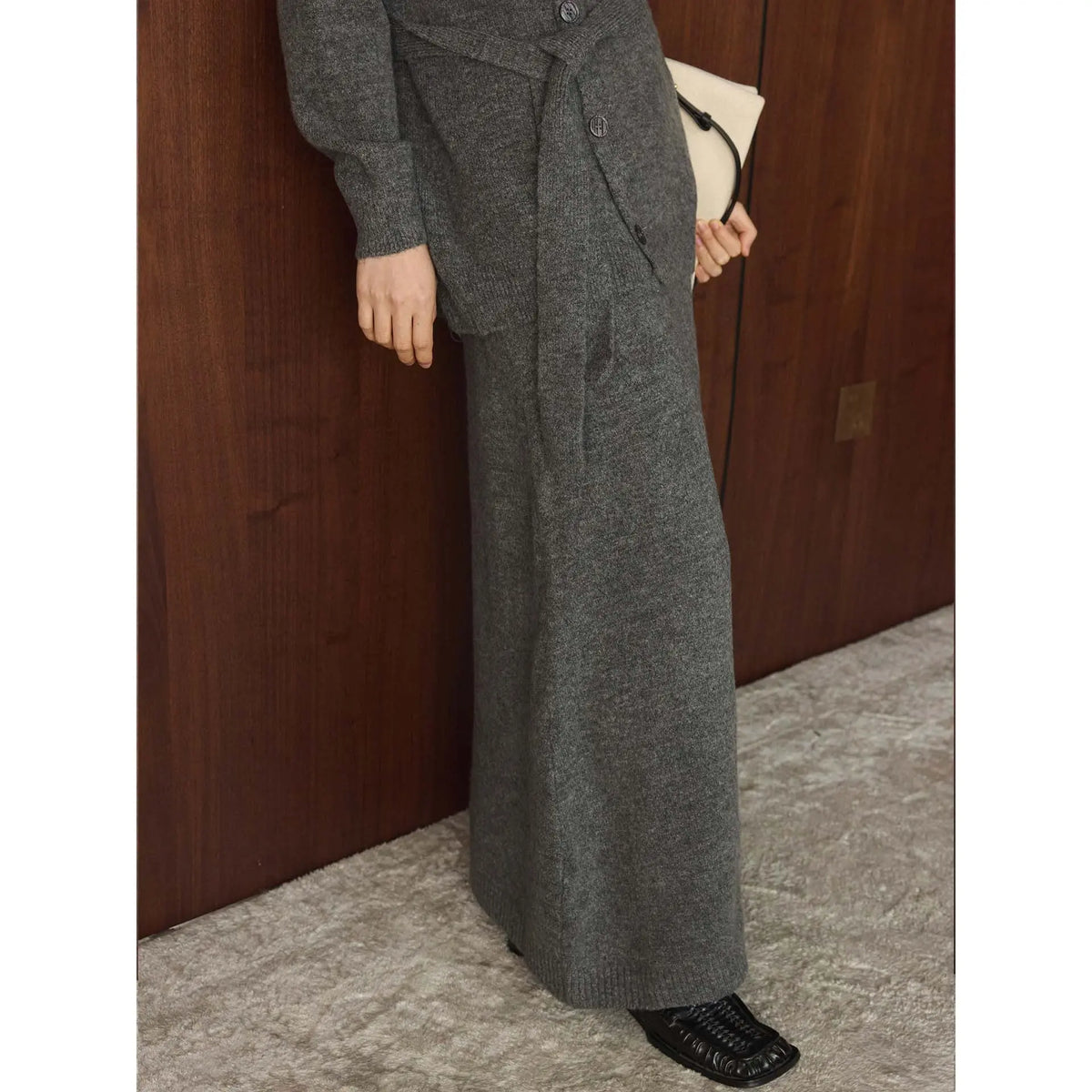 Retro Loose Knit Cardigan + Skirt Two-Piece Set Comfortable Fashion Women's Outfit eprolo