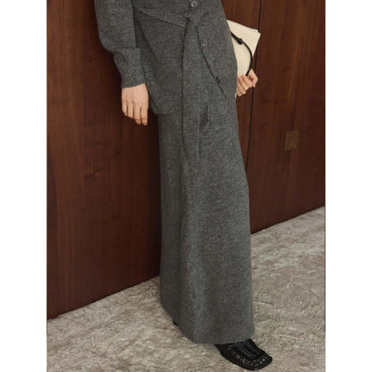 Retro Loose Knit Cardigan + Skirt Two-Piece Set Comfortable Fashion Women's Outfit eprolo