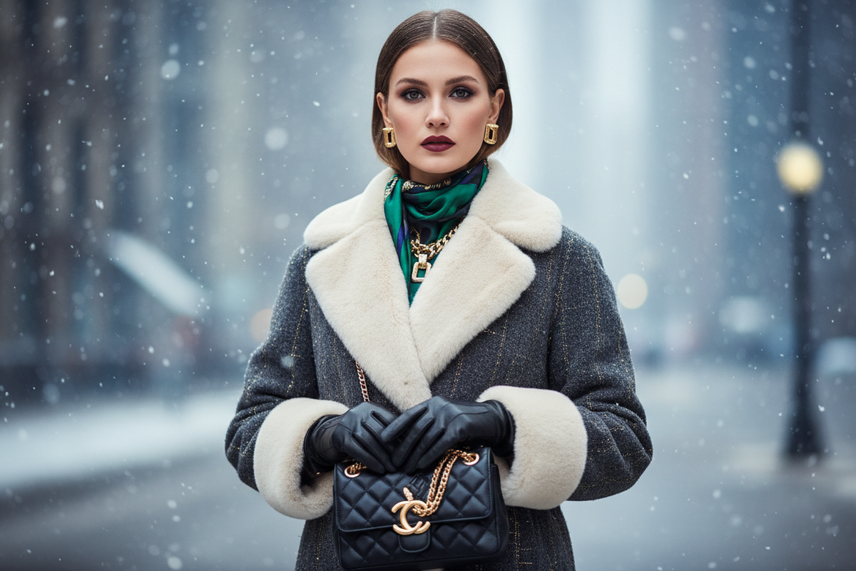 Winter luxury fashion girl